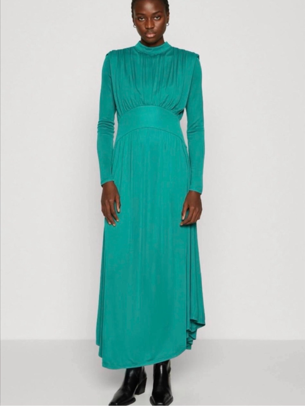FARM Rio Teal Long-Sleeve Maxi Dress with High Waistband